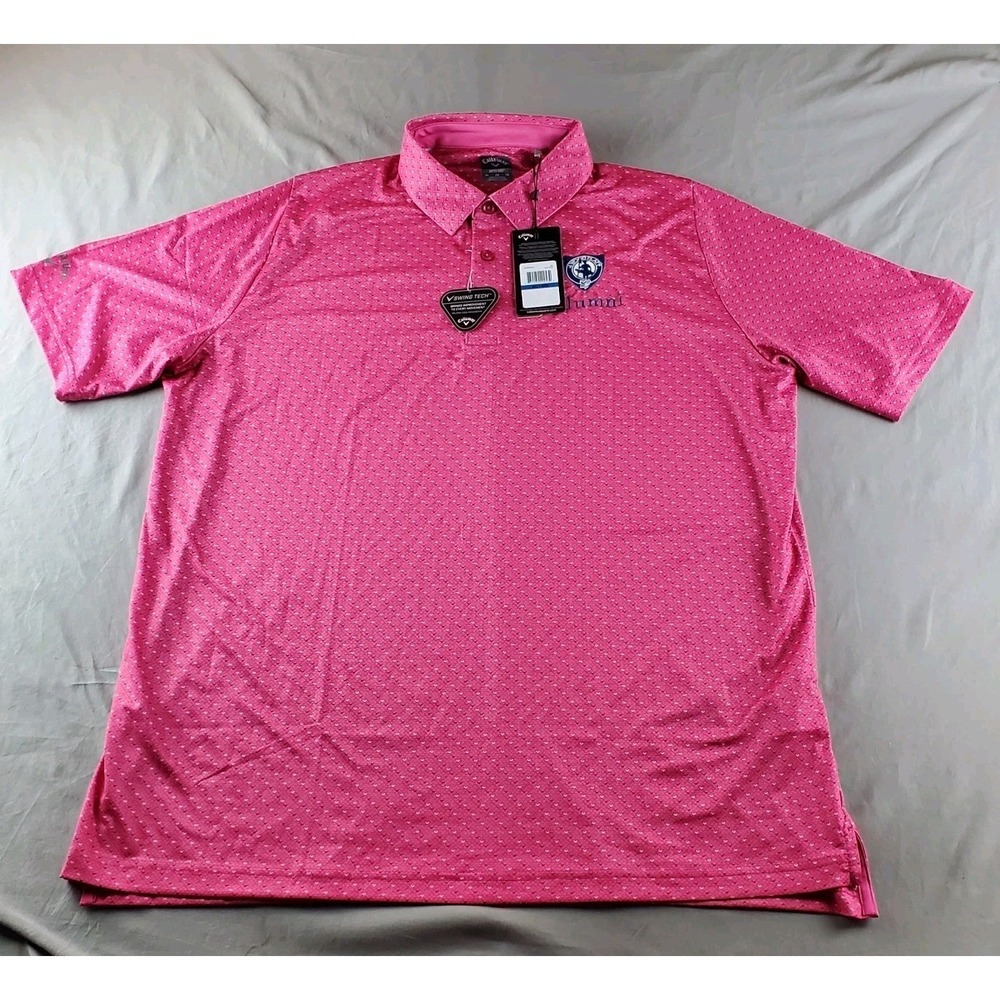 Callaway Shirt Men XL Pink AOP Swing Opti Dri Swing Tech Polo J Wood Pratt Golf - Picture 1 of 16